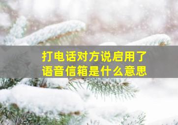 打电话对方说启用了语音信箱是什么意思