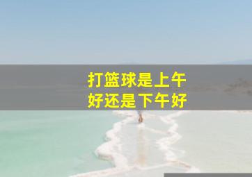 打篮球是上午好还是下午好