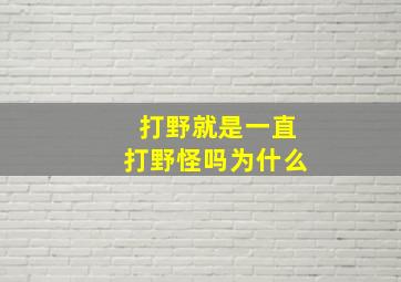 打野就是一直打野怪吗为什么