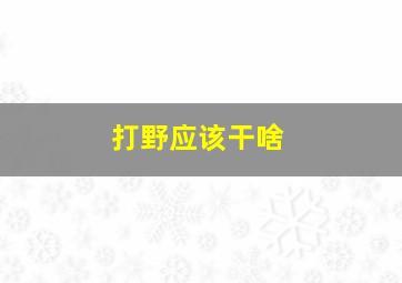 打野应该干啥