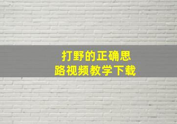 打野的正确思路视频教学下载