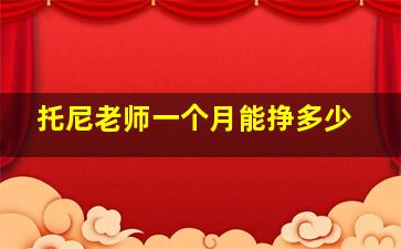 托尼老师一个月能挣多少