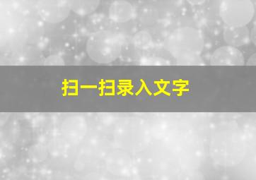 扫一扫录入文字