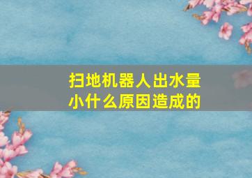 扫地机器人出水量小什么原因造成的