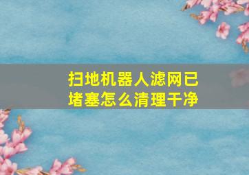 扫地机器人滤网已堵塞怎么清理干净