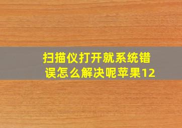 扫描仪打开就系统错误怎么解决呢苹果12