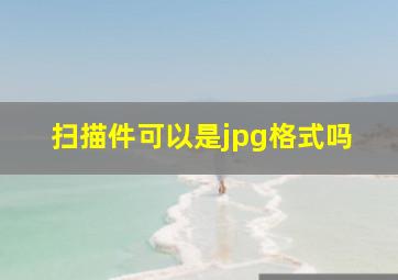 扫描件可以是jpg格式吗