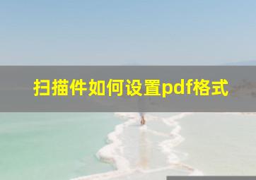 扫描件如何设置pdf格式