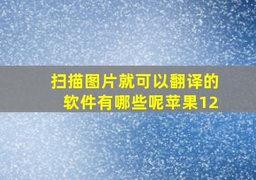 扫描图片就可以翻译的软件有哪些呢苹果12