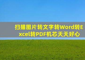 扫描图片转文字转Word转Excel转PDF机芯天天好心