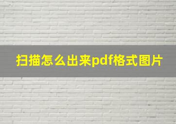 扫描怎么出来pdf格式图片