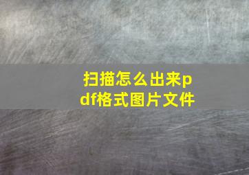 扫描怎么出来pdf格式图片文件