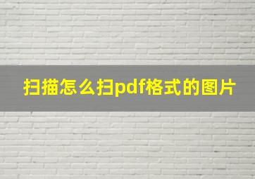 扫描怎么扫pdf格式的图片