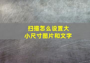 扫描怎么设置大小尺寸图片和文字