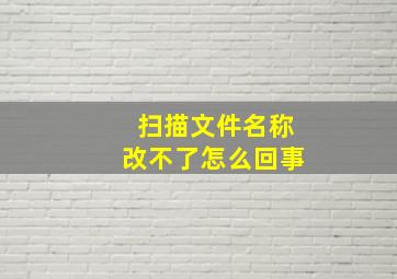 扫描文件名称改不了怎么回事