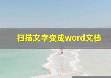 扫描文字变成word文档