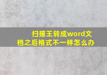 扫描王转成word文档之后格式不一样怎么办