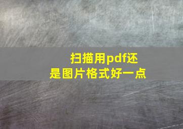 扫描用pdf还是图片格式好一点