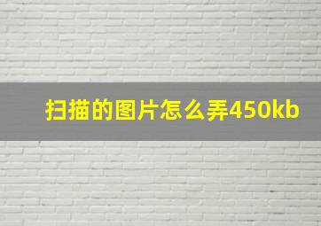 扫描的图片怎么弄450kb