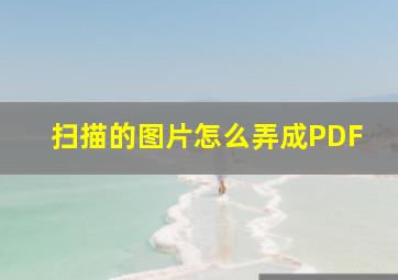 扫描的图片怎么弄成PDF