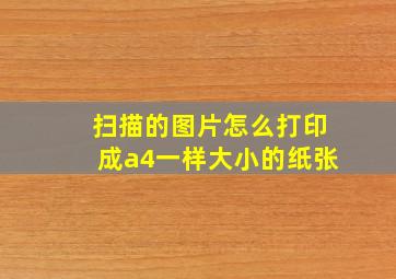 扫描的图片怎么打印成a4一样大小的纸张