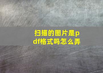 扫描的图片是pdf格式吗怎么弄