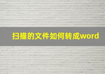 扫描的文件如何转成word