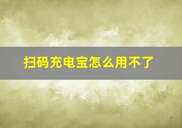 扫码充电宝怎么用不了