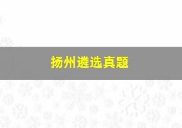 扬州遴选真题