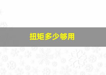 扭矩多少够用