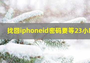 找回iphoneid密码要等23小时