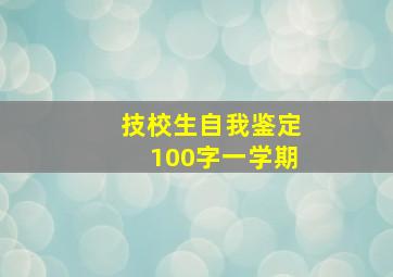 技校生自我鉴定100字一学期