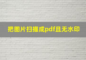 把图片扫描成pdf且无水印