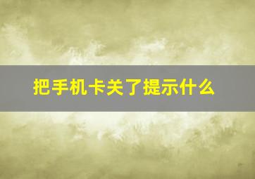 把手机卡关了提示什么