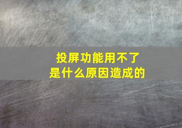 投屏功能用不了是什么原因造成的