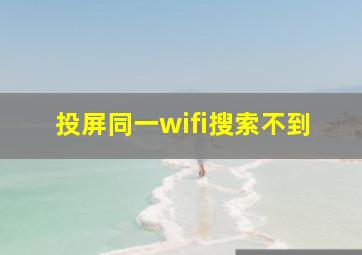 投屏同一wifi搜索不到