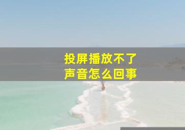 投屏播放不了声音怎么回事