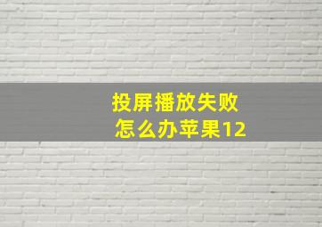 投屏播放失败怎么办苹果12