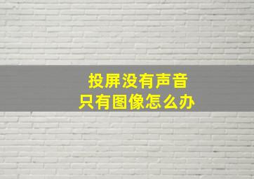 投屏没有声音只有图像怎么办