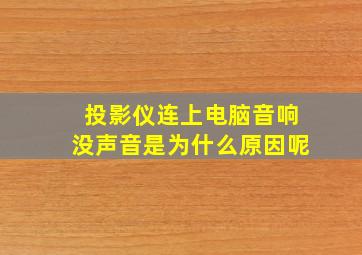 投影仪连上电脑音响没声音是为什么原因呢