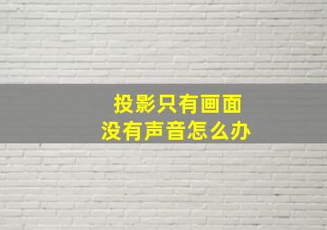 投影只有画面没有声音怎么办