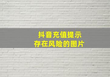 抖音充值提示存在风险的图片