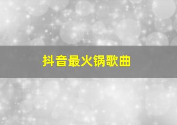 抖音最火锅歌曲