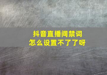 抖音直播间禁词怎么设置不了了呀