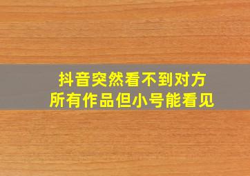 抖音突然看不到对方所有作品但小号能看见