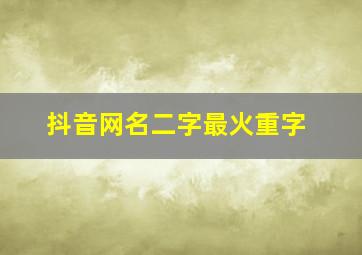 抖音网名二字最火重字