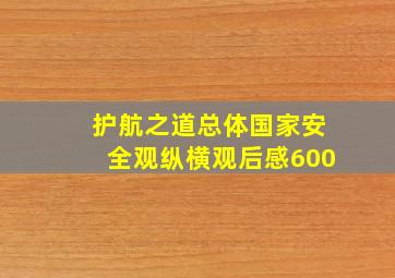 护航之道总体国家安全观纵横观后感600