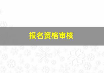 报名资格审核