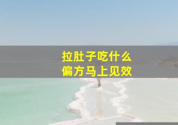 拉肚子吃什么偏方马上见效