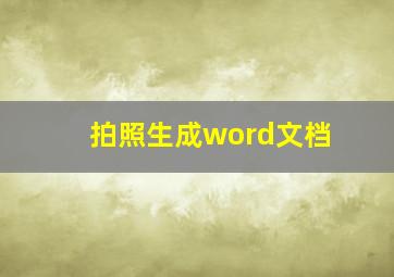 拍照生成word文档